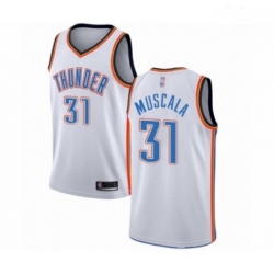 Mens Oklahoma City Thunder 31 Mike Muscala Authentic White Basketball Jersey Association Edition 