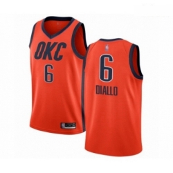 Mens Oklahoma City Thunder 6 Hamidou Diallo Orange Swingman Jersey Earned Edition 