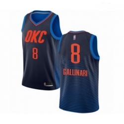 Mens Oklahoma City Thunder 8 Danilo Gallinari Authentic Navy Blue Basketball Jersey Statement Edition 