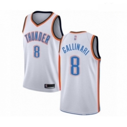 Mens Oklahoma City Thunder 8 Danilo Gallinari Authentic White Basketball Jersey Association Edition 