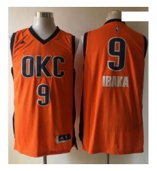 Thunder 9 Serge Ibaka Orange Alternate Stitched NBA Jerse
