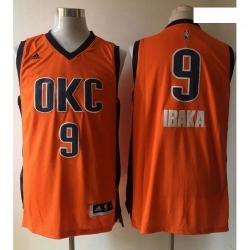 Thunder 9 Serge Ibaka Orange Alternate Stitched NBA Jerse