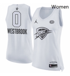 Womens Nike Jordan Oklahoma City Thunder 0 Russell Westbrook Swingman White 2018 All Star Game NBA Jersey