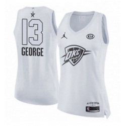 Womens Nike Jordan Oklahoma City Thunder 13 Paul George Swingman White 2018 All Star Game NBA Jersey 