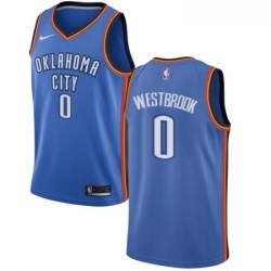 Womens Nike Oklahoma City Thunder 0 Russell Westbrook Swingman Royal Blue Road NBA Jersey Icon Edition