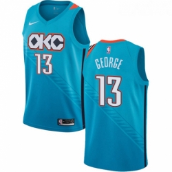 Womens Nike Oklahoma City Thunder 13 Paul George Swingman Turquoise NBA Jersey City Edition 