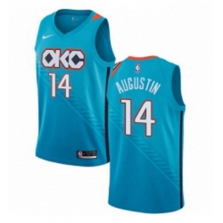 Womens Nike Oklahoma City Thunder 14 DJ Augustin Swingman Turquoise NBA Jersey City Edition
