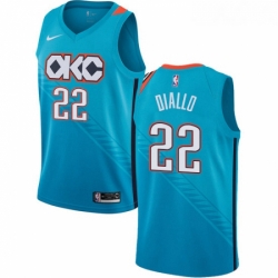 Womens Nike Oklahoma City Thunder 22 Hamidou Diallo Swingman Turquoise NBA Jersey City Edition 
