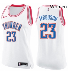 Womens Nike Oklahoma City Thunder 23 Terrance Ferguson Swingman WhitePink Fashion NBA Jersey 