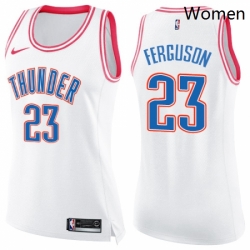 Womens Nike Oklahoma City Thunder 23 Terrance Ferguson Swingman WhitePink Fashion NBA Jersey 