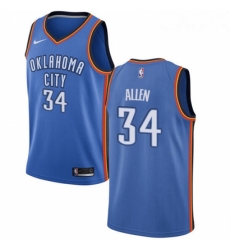 Womens Nike Oklahoma City Thunder 34 Ray Allen Swingman Royal Blue Road NBA Jersey Icon Edition