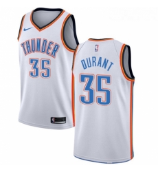 Womens Nike Oklahoma City Thunder 35 Kevin Durant Authentic White Home NBA Jersey Association Edition