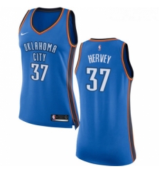 Womens Nike Oklahoma City Thunder 37 Kevin Hervey Swingman Royal Blue NBA Jersey Icon Edition 