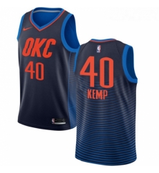Womens Nike Oklahoma City Thunder 40 Shawn Kemp Authentic Navy Blue NBA Jersey Statement Edition