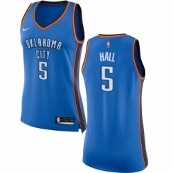 Womens Nike Oklahoma City Thunder 5 Devon Hall Swingman Royal Blue NBA Jersey Icon Edition 