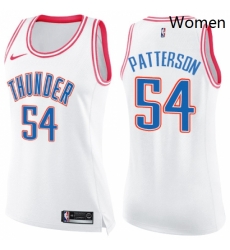 Womens Nike Oklahoma City Thunder 54 Patrick Patterson Swingman WhitePink Fashion NBA Jersey 