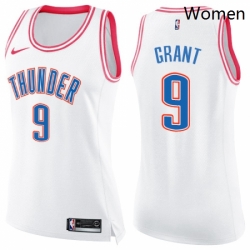 Womens Nike Oklahoma City Thunder 9 Jerami Grant Swingman WhitePink Fashion NBA Jersey