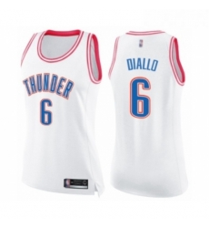 Womens Oklahoma City Thunder 6 Hamidou Diallo Swingman White Pink Fashion Basketball Jersey 