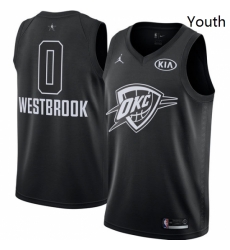 Youth Nike Jordan Oklahoma City Thunder 0 Russell Westbrook Swingman Black 2018 All Star Game NBA Jersey