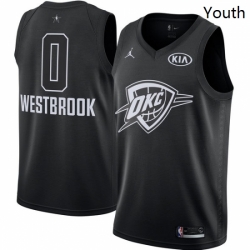 Youth Nike Jordan Oklahoma City Thunder 0 Russell Westbrook Swingman Black 2018 All Star Game NBA Jersey