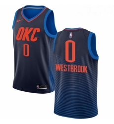 Youth Nike Oklahoma City Thunder 0 Russell Westbrook Authentic Navy Blue NBA Jersey Statement Edition