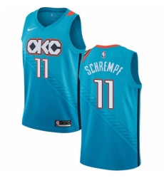 Youth Nike Oklahoma City Thunder 11 Detlef Schrempf Swingman Turquoise NBA Jersey City Edition
