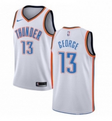 Youth Nike Oklahoma City Thunder 13 Paul George Authentic White Home NBA Jersey Association Edition 