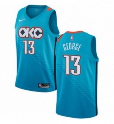 Youth Nike Oklahoma City Thunder 13 Paul George Swingman Turquoise NBA Jersey City Edition 