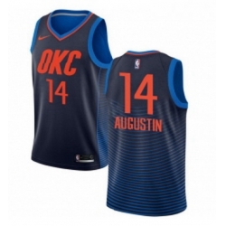 Youth Nike Oklahoma City Thunder 14 DJ Augustin Authentic Navy Blue NBA Jersey Statement Edition