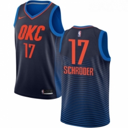 Youth Nike Oklahoma City Thunder 17 Dennis Schroder Swingman Navy Blue NBA Jersey Statement Edition 