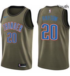 Youth Nike Oklahoma City Thunder 20 Gary Payton Swingman Green Salute to Service NBA Jersey