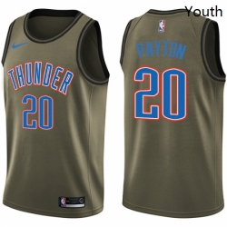 Youth Nike Oklahoma City Thunder 20 Gary Payton Swingman Green Salute to Service NBA Jersey