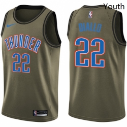 Youth Nike Oklahoma City Thunder 22 Hamidou Diallo Swingman Green Salute to Service NBA Jersey 