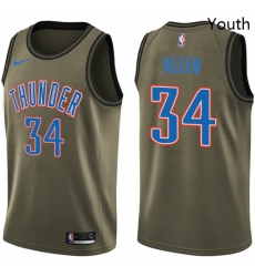 Youth Nike Oklahoma City Thunder 34 Ray Allen Swingman Green Salute to Service NBA Jersey