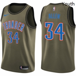 Youth Nike Oklahoma City Thunder 34 Ray Allen Swingman Green Salute to Service NBA Jersey