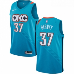 Youth Nike Oklahoma City Thunder 37 Kevin Hervey Swingman Turquoise NBA Jersey City Edition 