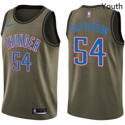 Youth Nike Oklahoma City Thunder 54 Patrick Patterson Swingman Green Salute to Service NBA Jersey 