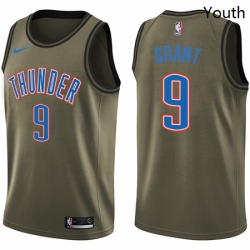Youth Nike Oklahoma City Thunder 9 Jerami Grant Swingman Green Salute to Service NBA Jersey