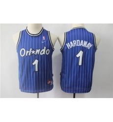 Men Nike Magic 1 Tim Hardway Blue Throwback NBA Stitched Jersey