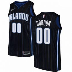 Mens Nike Orlando Magic 0 Aaron Gordon Swingman Black Alternate NBA Jersey Statement Edition