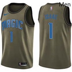 Mens Nike Orlando Magic 1 Jonathan Isaac Swingman Green Salute to Service NBA Jersey