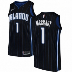 Mens Nike Orlando Magic 1 Tracy Mcgrady Authentic Black Alternate NBA Jersey Statement Edition