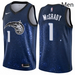 Mens Nike Orlando Magic 1 Tracy Mcgrady Swingman Blue NBA Jersey City Edition