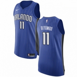 Mens Nike Orlando Magic 11 Bismack Biyombo Authentic Royal Blue Road NBA Jersey Icon Edition