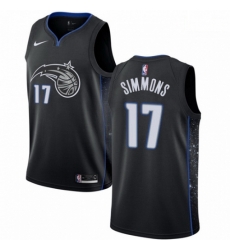 Mens Nike Orlando Magic 17 Jonathon Simmons Swingman Black NBA Jersey City Edition 