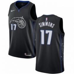 Mens Nike Orlando Magic 17 Jonathon Simmons Swingman Black NBA Jersey City Edition 