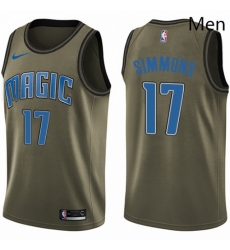 Mens Nike Orlando Magic 17 Jonathon Simmons Swingman Green Salute to Service NBA Jersey 