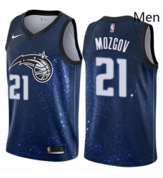 Mens Nike Orlando Magic 21 Timofey Mozgov Swingman Blue NBA Jersey City Edition 