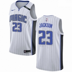 Mens Nike Orlando Magic 23 Justin Jackson Authentic White NBA Jersey Association Edition 