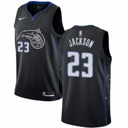 Mens Nike Orlando Magic 23 Justin Jackson Swingman Black NBA Jersey City Edition 